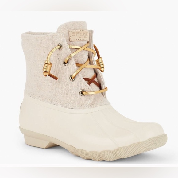 Sperry Shoes - SPERRY Duck Boots Womens Sz 7.5 Cream Saltwater Sparkle